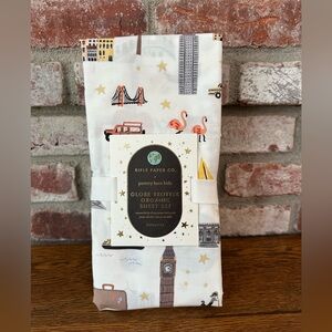 Pottery Barn Kids Globe Trotter Organic Toddler Sheet Set Rifle Paper Co